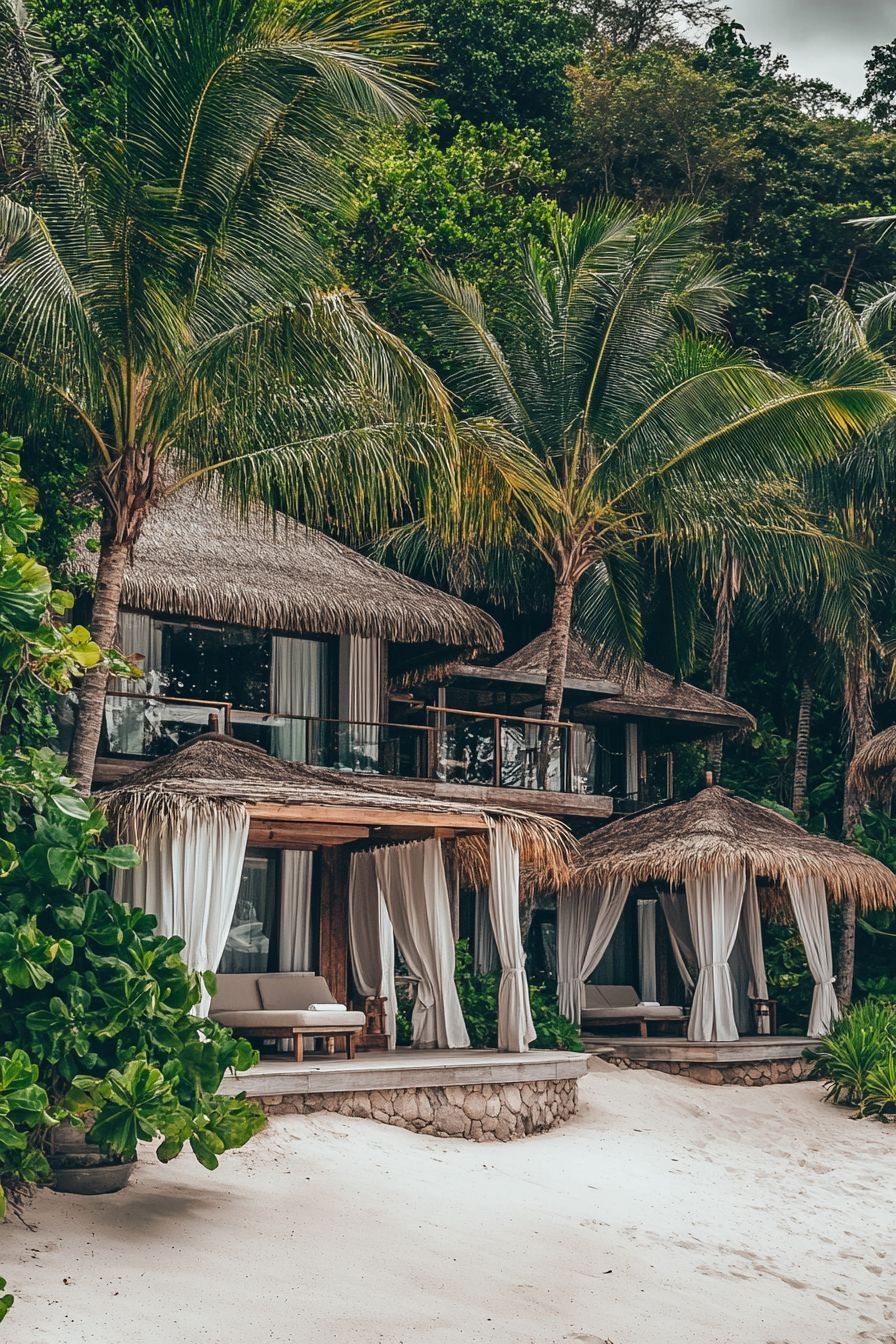 Palapa con techo escultural en la selva